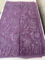 Soft organza saree with applique and thread work - MSH956 Purple