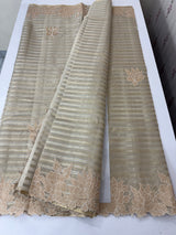 Tissue silk saree with applique work  MSH169 - Copper