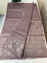 Crush Organza applique work saree MS14589