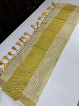 Kerala Golden tissue saree lines