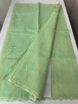 Kota Moonga checks Applique work saree  MSH278 PistaGreen