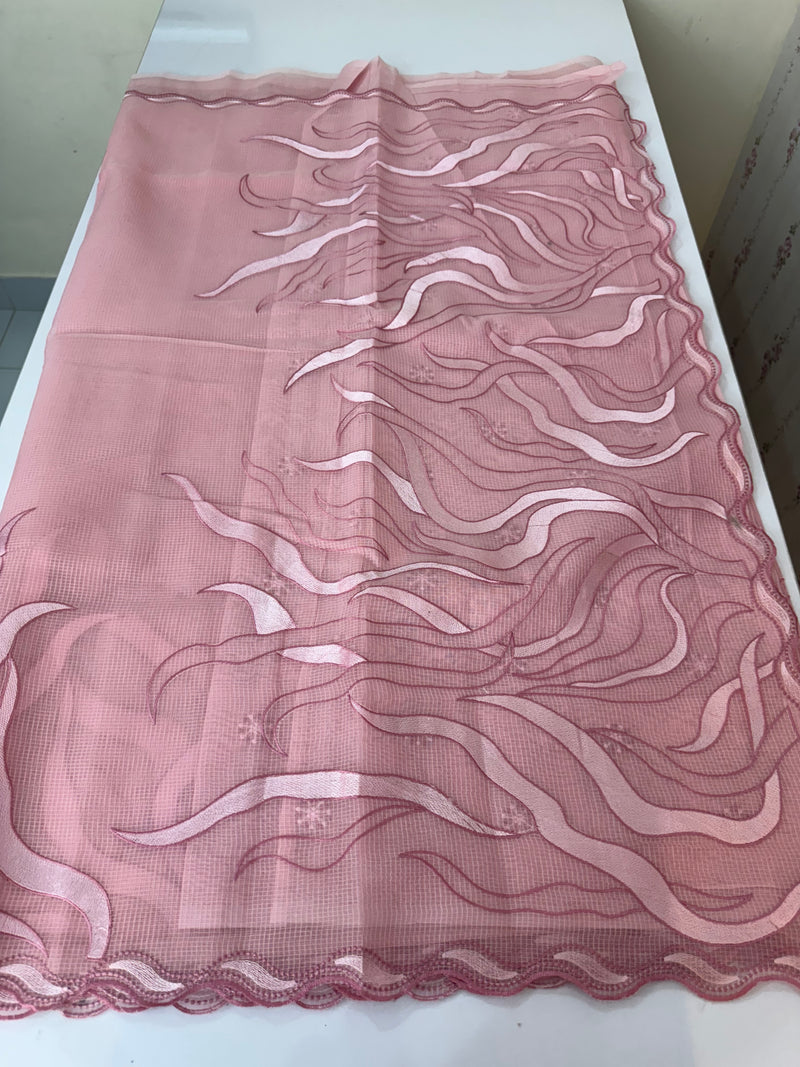 Kota silk embroidery saree  MSH125- Pink