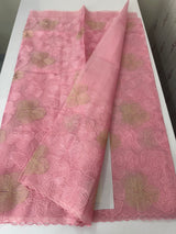 Viscose organza saree with thread work - MSH925 Pink