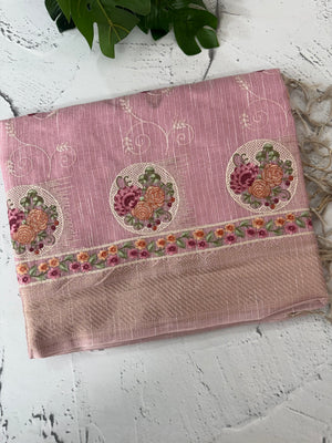 Tissue silk saree MS8190 - Pink
