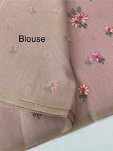 Tissue mix Soft silk saree with embroidery MS8189- PastelPink