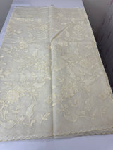 Moonga checks saree with Applique work  MSK766(4)-Ivory