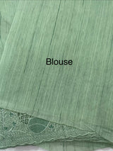 Blended matka Tussar silk saree with cutwork MS4856