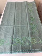 Soft tissue kota checks saree with applique work - MSH5407 Pastel DuskyBlue