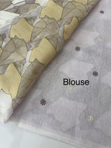 Jute Linen saree with thread work MSH206 Lavender