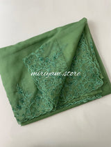 Handworked Designer Organza Saree - MOS859 Jade Green