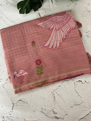 Jamdani silk Cotton Saree with thread work  MSJ790