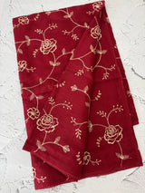 Soft kota checks saree with embroidery MSK2158 - DarkRed