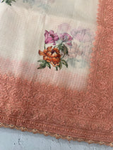 Silky kota saree with chikankari embriodery MSK4532