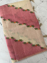 Soft Jute tissue saree with embroidery MJT671