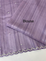 Cutwork Semi tussar saree MTSS674 Lavender