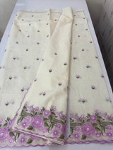 Mul chanderi embriodery saree with scalloped borders MSH176