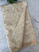 Art tussar saree with embroidery MSA988 - PearlCream