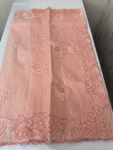Striped Mul chanderi saree with applique borders MSH987 - Peach