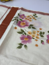 Kerala cotton saree with floral prints