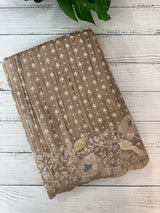 Cutwork blended tussar saree SNFNICY DuskyGreen