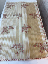 Semi chanderi tissue saree with applique work-  MSH9556(2)