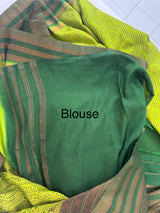 Soft Chiffon Georgette Saree - SMGRSR ParrotGreen to DarkGreen