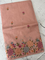 Silky kota embroidery saree MSK4333 Peach
