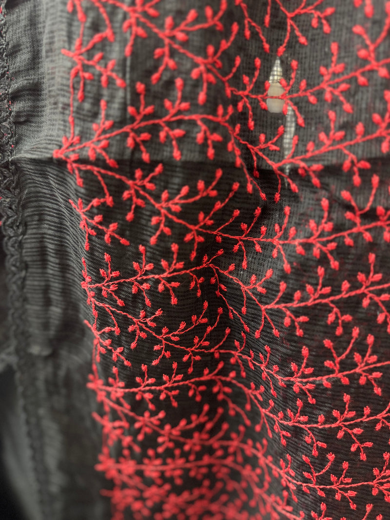 Soft kota checks saree with embroidery MS7843