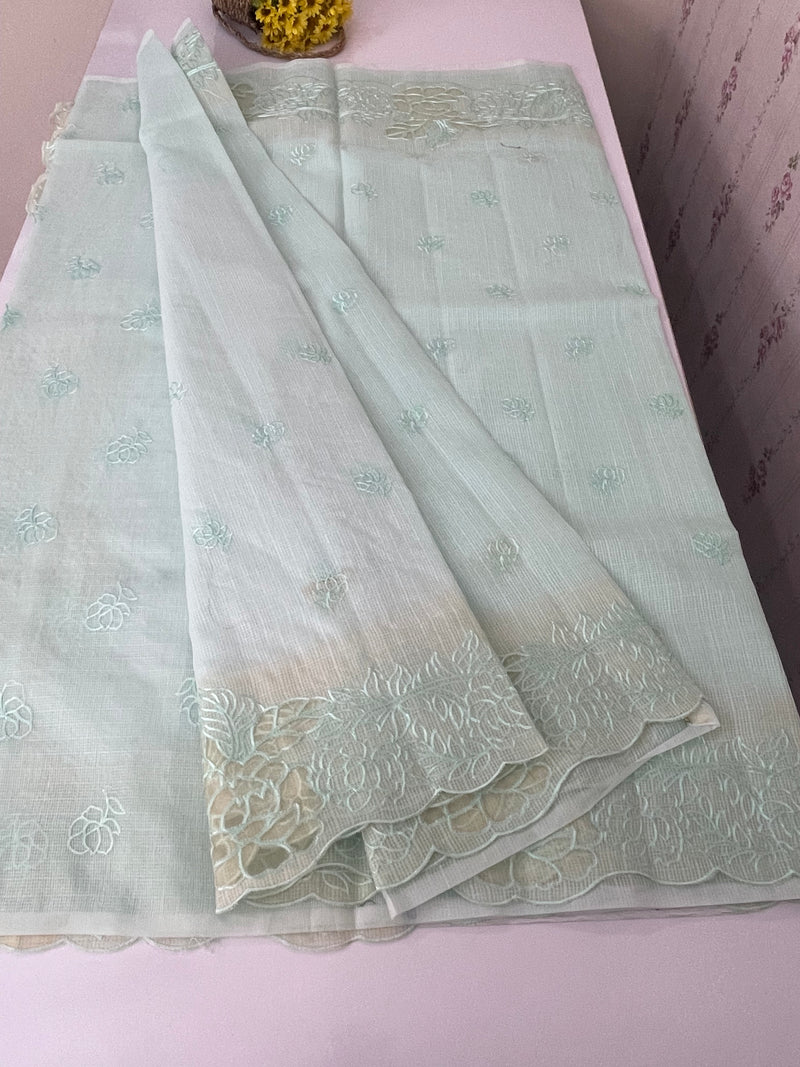 Soft kota silk saree with applique work MS85432