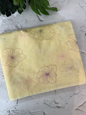 Mul chanderi saree with embroidery - MS1427