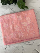 Mul chanderi applique work saree MSH444 - PeachPink