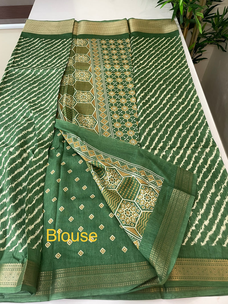 Semi silk saree MSBS125 LeafGreen