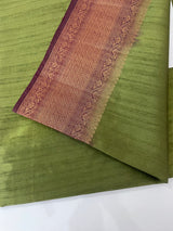 Soft silk sarees with contrast pallu & blouse MJL890