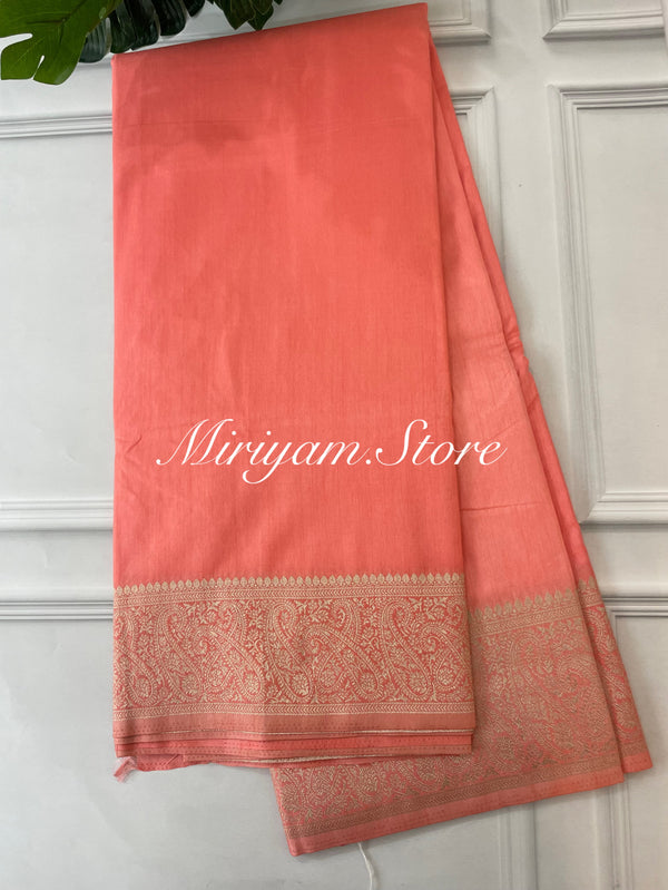 Blended tussar silk saree with Banarasi border FBTW3026