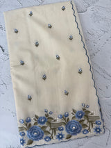 Mul chanderi embriodery saree with scalloped borders MSH176