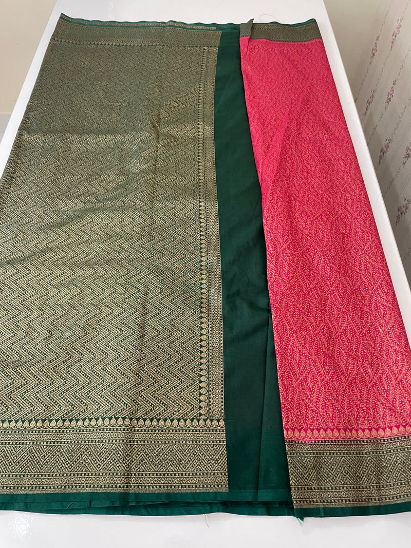 Banarasi semi katan saree with contrast border SHKNTNM