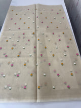 Kota checks saree with embroidery MS7680 Beige