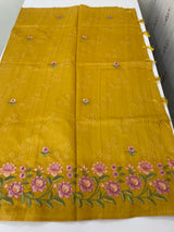Art tussar saree with embroidery MST677