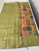 Semi soft Matka silk saree with borders MSS599