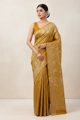 Banarasi semi katan saree in silver zari- MS14667