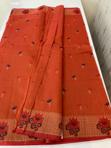 Netkota embriodery saree MS1456 Orange