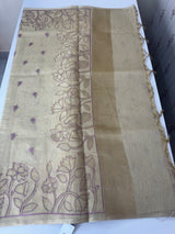 Tissue silk saree with applique work MTSS987