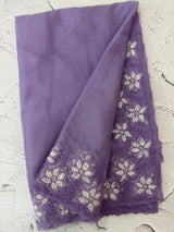 Soft organza saree with sequins cutwork borders- MCW541 - LightPurple