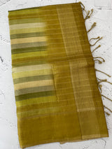 Multi color Semi soft silk saree with borders MSS590