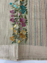 Soft Tissue linen Silk embriodery saree MS49876