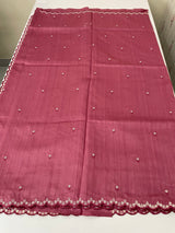 Cutwork Semi tussar saree MTSS674 DarkOnion
