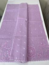 Moonga checks Applique work saree  MSM876