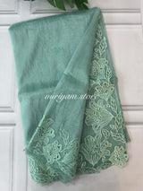 Tissue Organza cutwork sarees FBLK154 BlueGreen