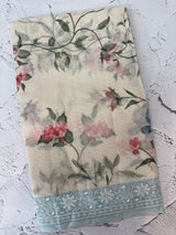 Chanderi digital printed saree with chikankari embriodery MSH171