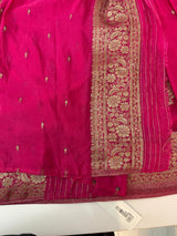 Semi banarasi Crepe Chiffon saree - MS1499 RANIPINK